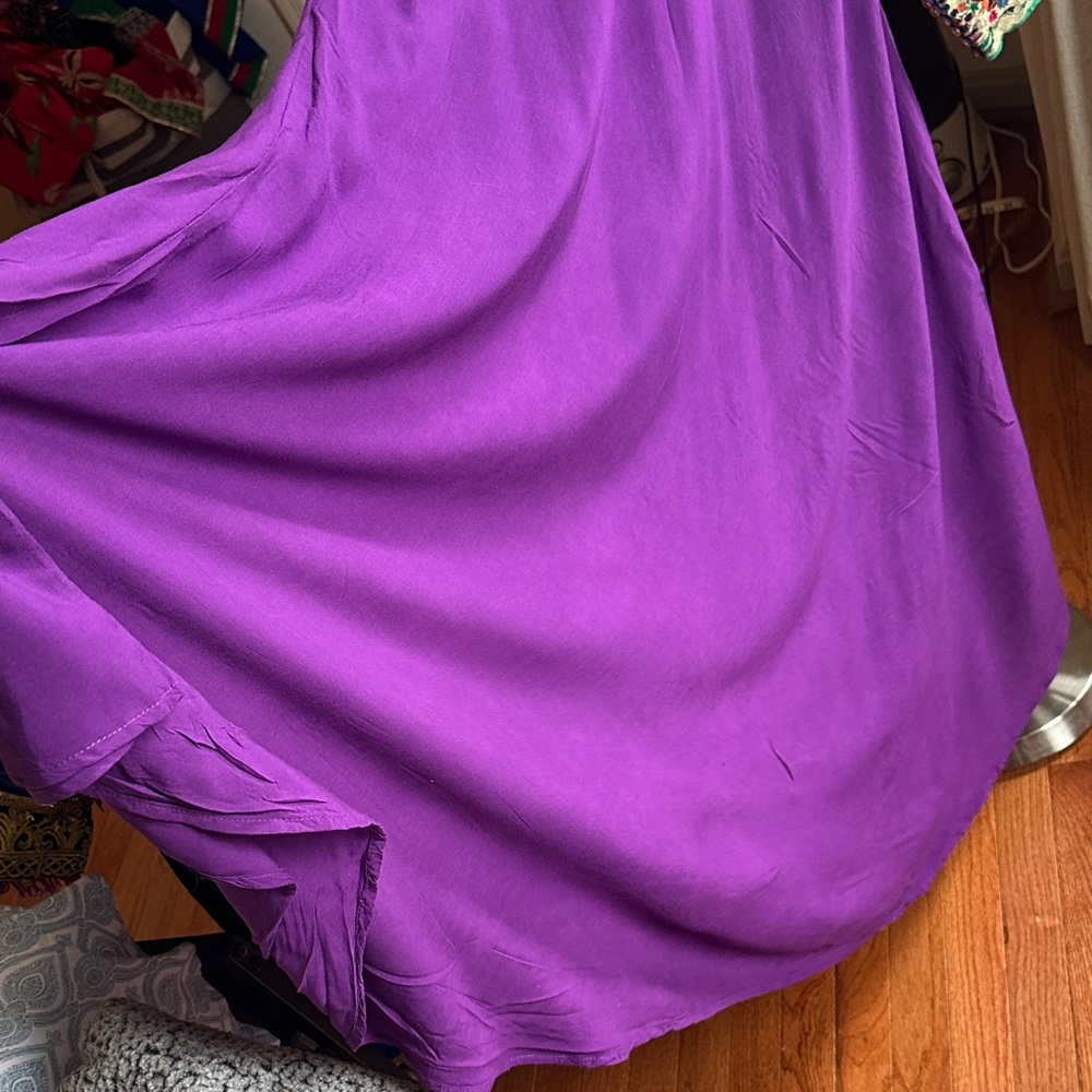 Purple Embroidered Sleeve Dress - Picture 8 of 8